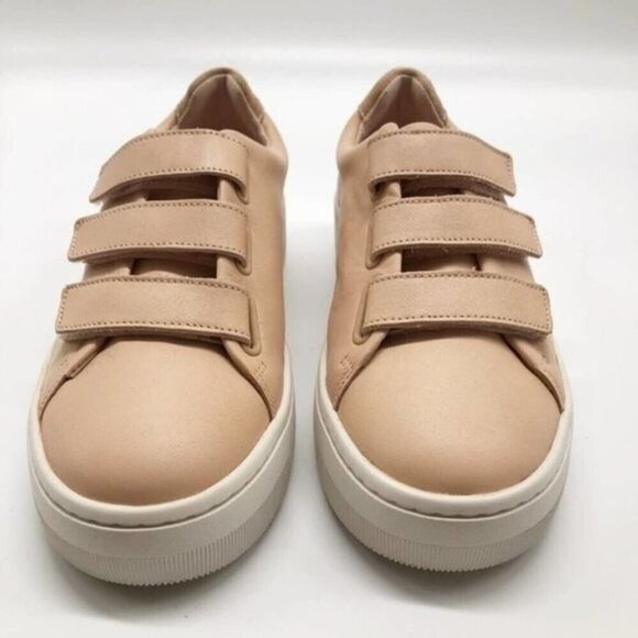 SANDRO Anita Rose Leather Velcro Trainers Sneakers  - Picture 4 of 11